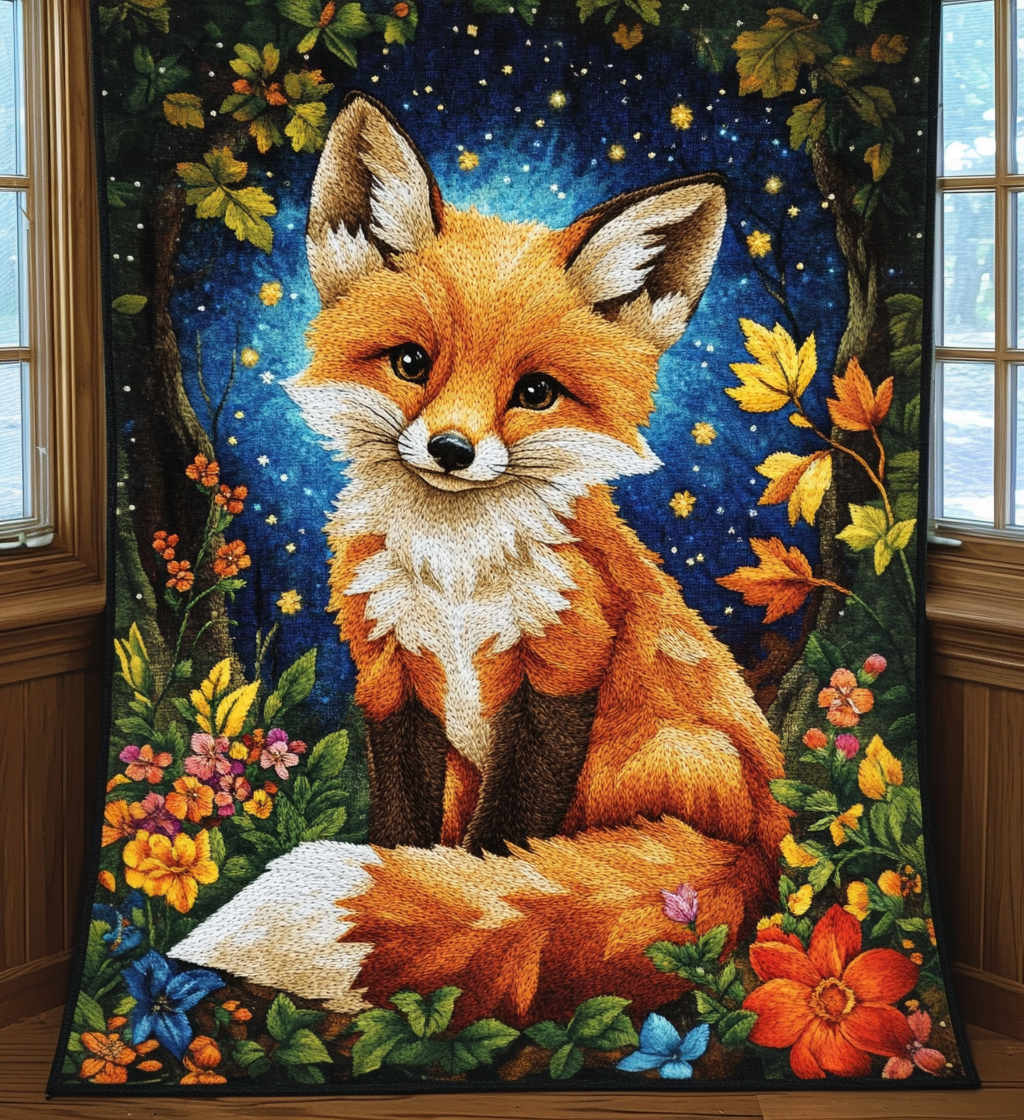 Fox Garden Quilted Blanket NCU0DV554