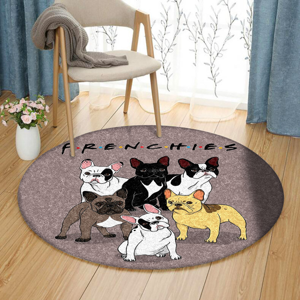 French Bulldog HM1411049TM Round Area Rug