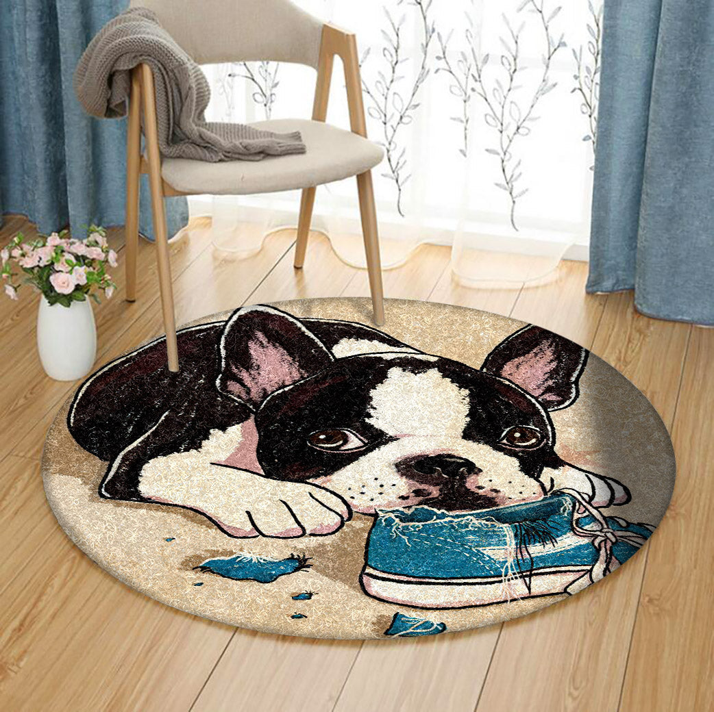 French Bulldog HM150818TM Round Area Rug