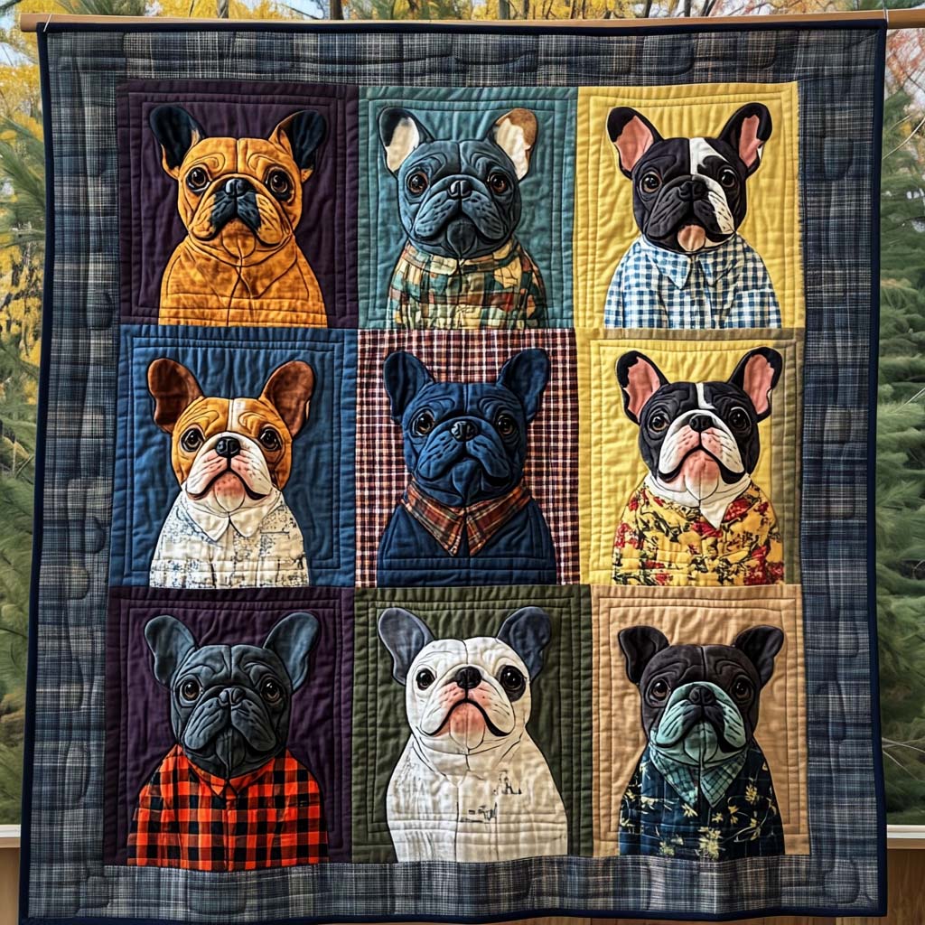 Frenchie Haven Quilted Blanket NCU0NT1334