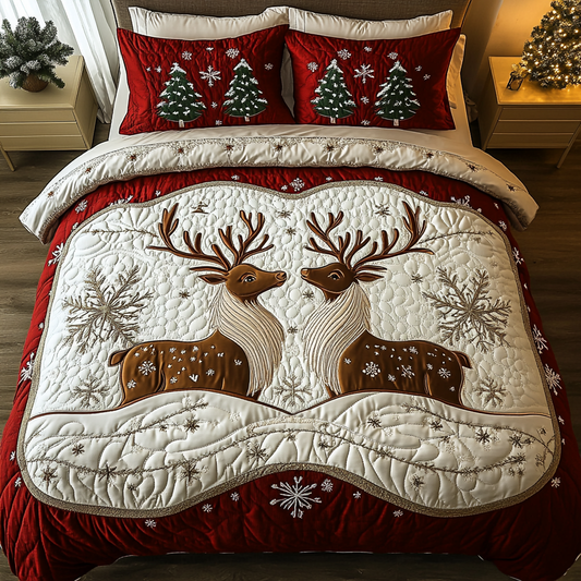 Frosted Hooves 3-Piece Quilted Bedding Set NCU0DK2680