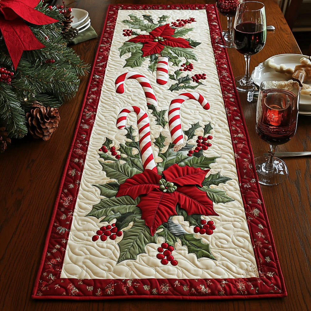 Frosted Joy Quilted Table Runner NCU0DV1902