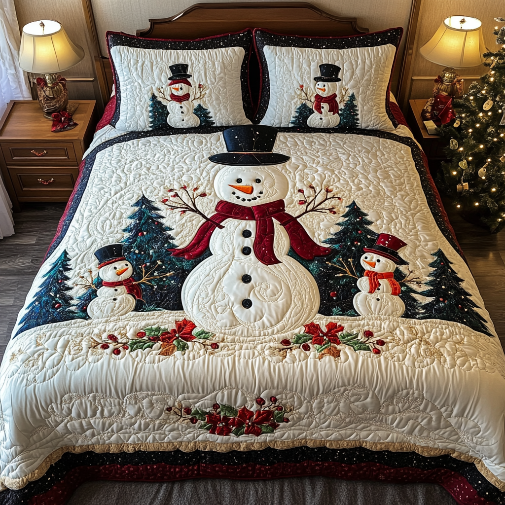 Christmas 3-Piece Quilted Bedding Set NCU0VT64