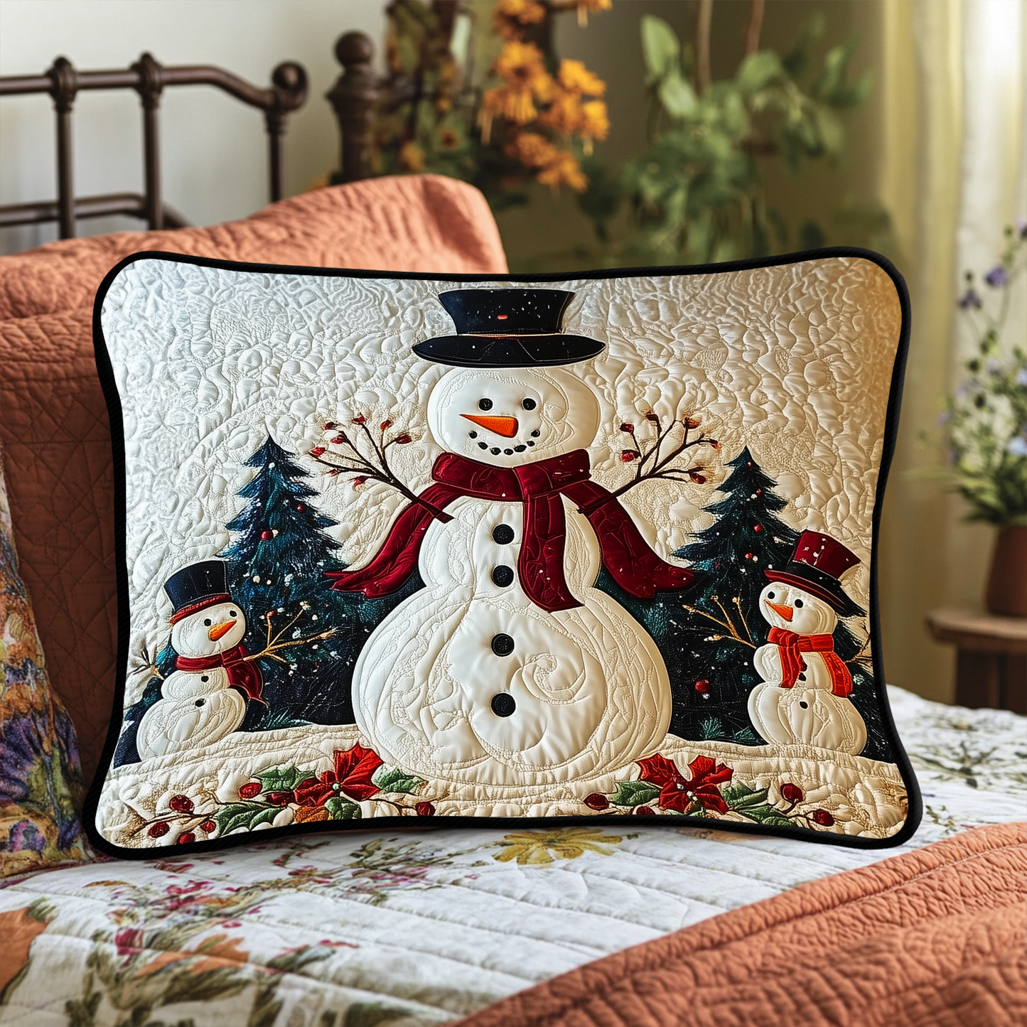 Frosty Friends Quilted Bedding Pillow Case NCU0DK2289