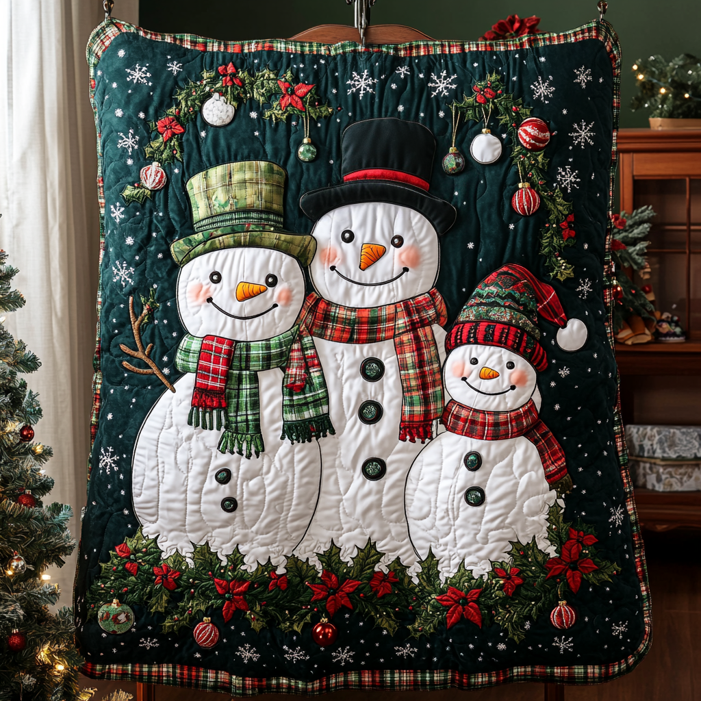 Frosty Snowman Quilted Blanket NCU0VH1263