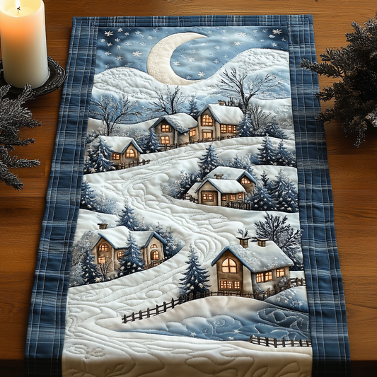 Frosty Twilight Quilted Table Runner NCU0DV1952