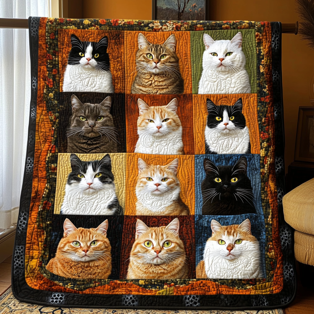 Funky Cat Quilted Blanket NCU0PD600