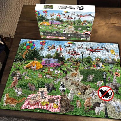 Park Pooping Cat Jigsaw Puzzle 1000 Pieces