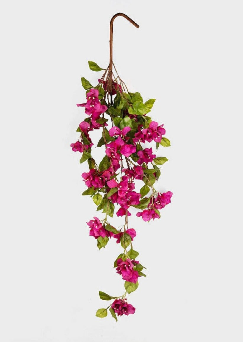 Fuchsia Faux Bougainvillea Hanging Bush - 43"