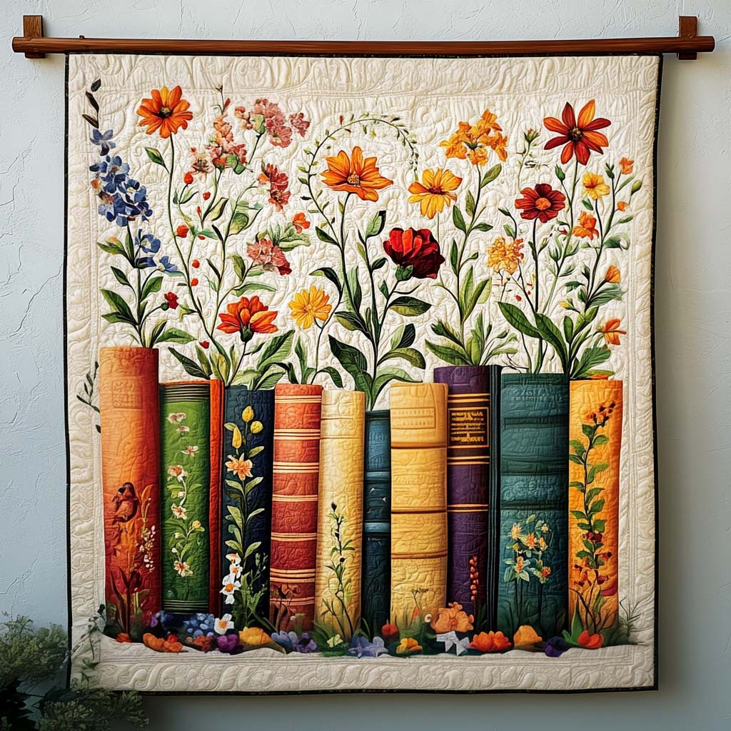 Garden Of Books Art Quilt Hanging NCU0NT1133