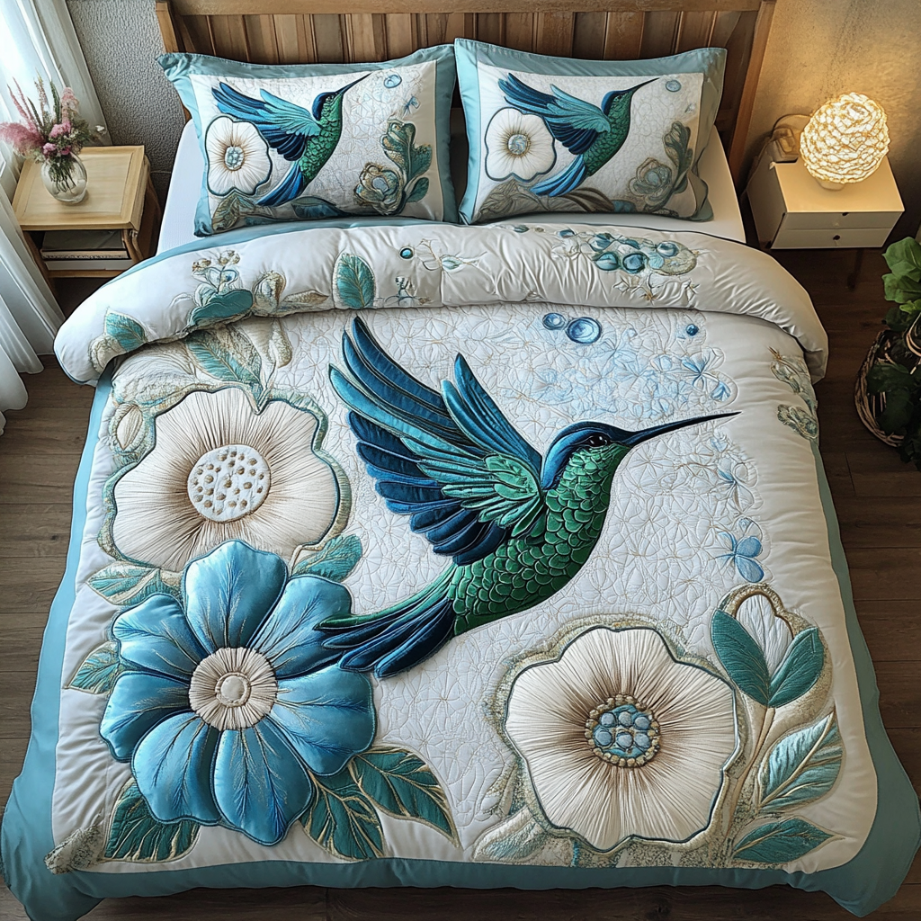 Garden Jewel 3-Piece Quilted Bedding Set NCU0DK2536