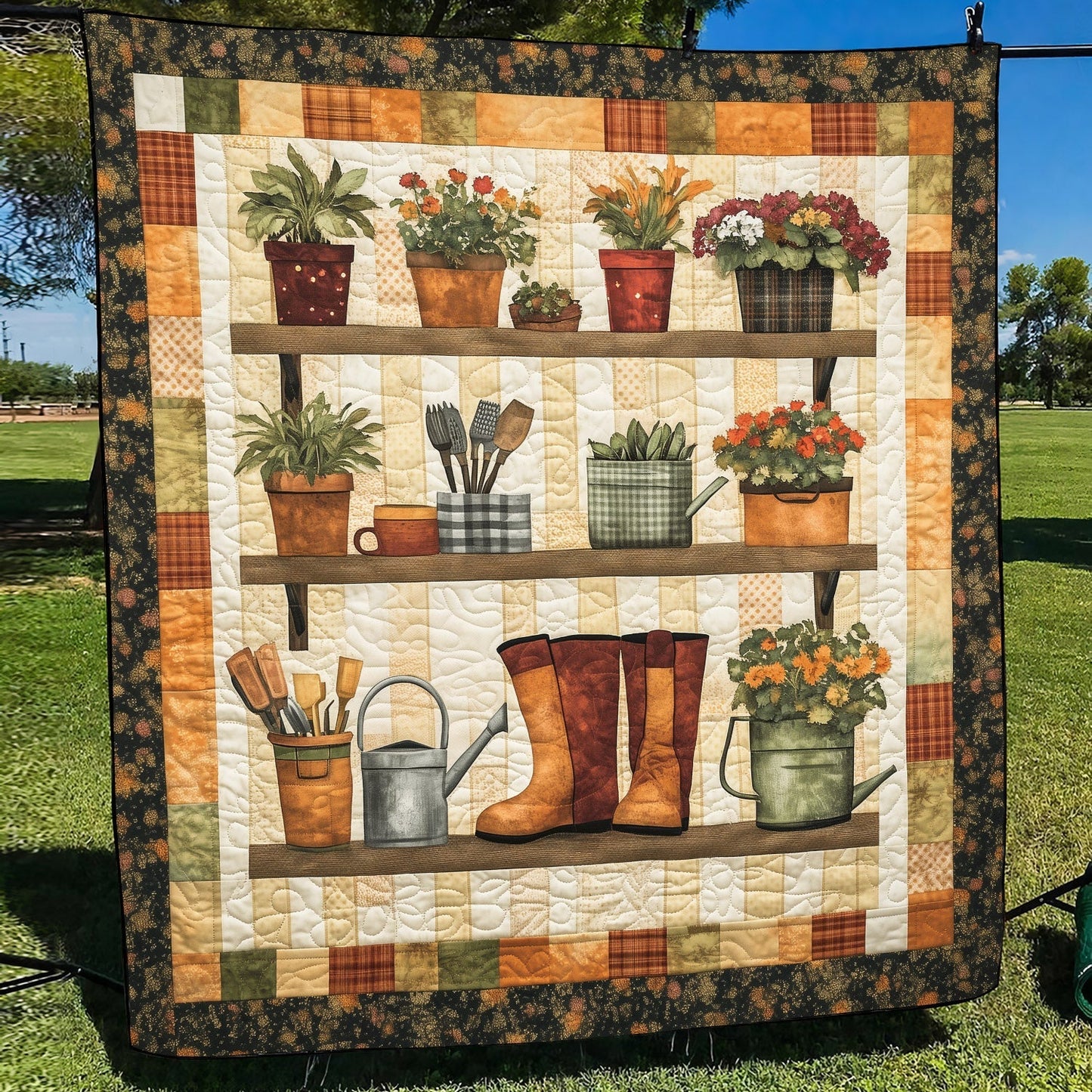 Garden Shelf Quilted Blanket NCU0TH1433