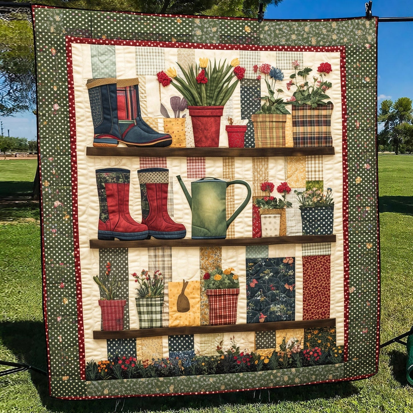 Gardener Retreat Quilted Blanket NCU0TH1432