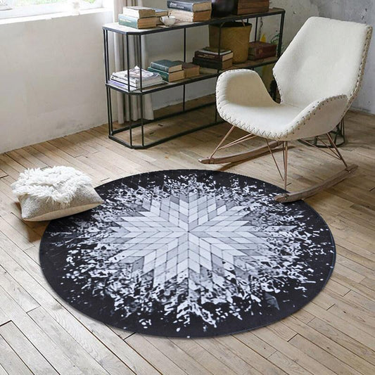 Geometric Splash Abstract CLT0910073G Round Area Rug