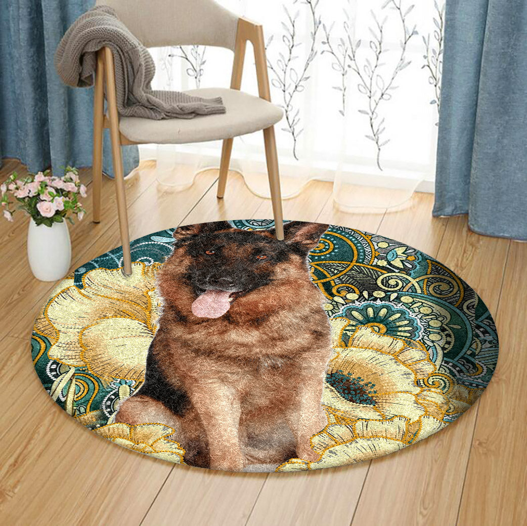 German Shepherd Dog TL1510055TM Round Area Rug