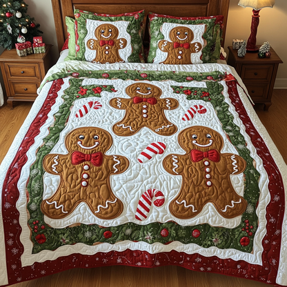 Gingerbread Dreams 3-Piece Quilted Bedding Set NCU0DK2220