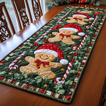 Gingerbread Whimsy Quilted Table Runner NCU0DK1434