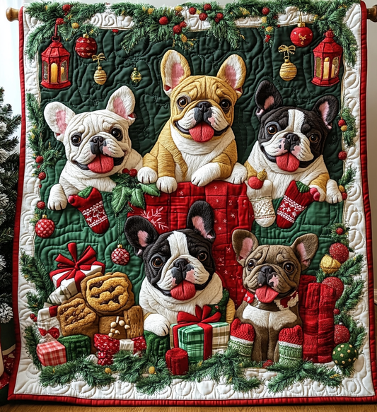 Gingerbread puppy Quilted Blanket NCU0DV1002