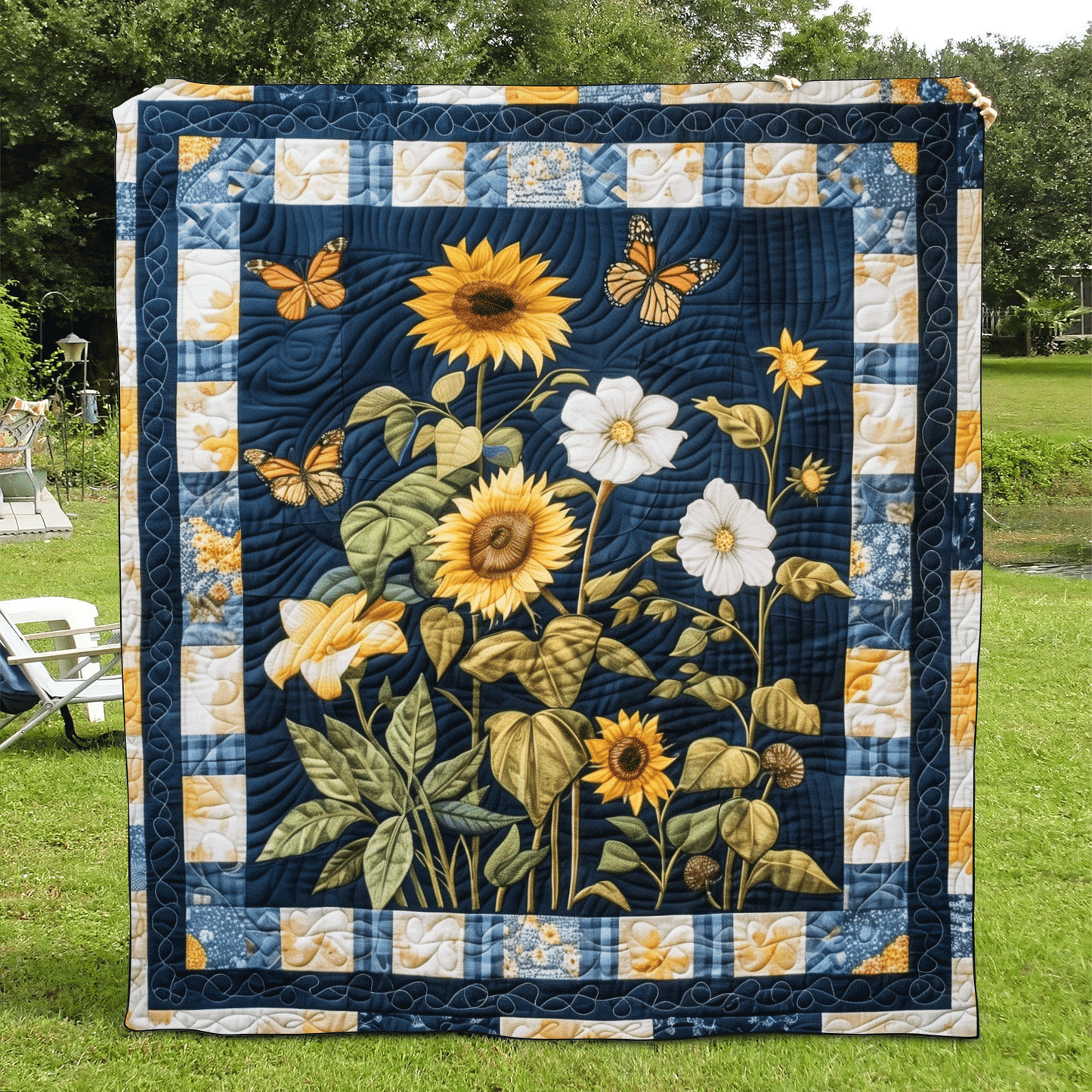 Glow Flower Quilted Blanket NCU0TH1009