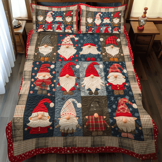 Gnome Family 3-Piece Quilted Bedding Set NCU0TH1056