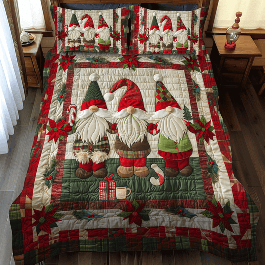 Christmas Gnome Quilted Bedding Set NCU0VT30