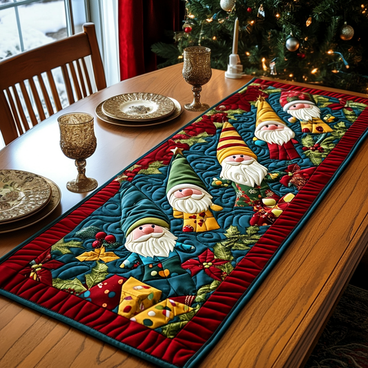 Gnome Gift Quilted Table Runner NCU0DV1190