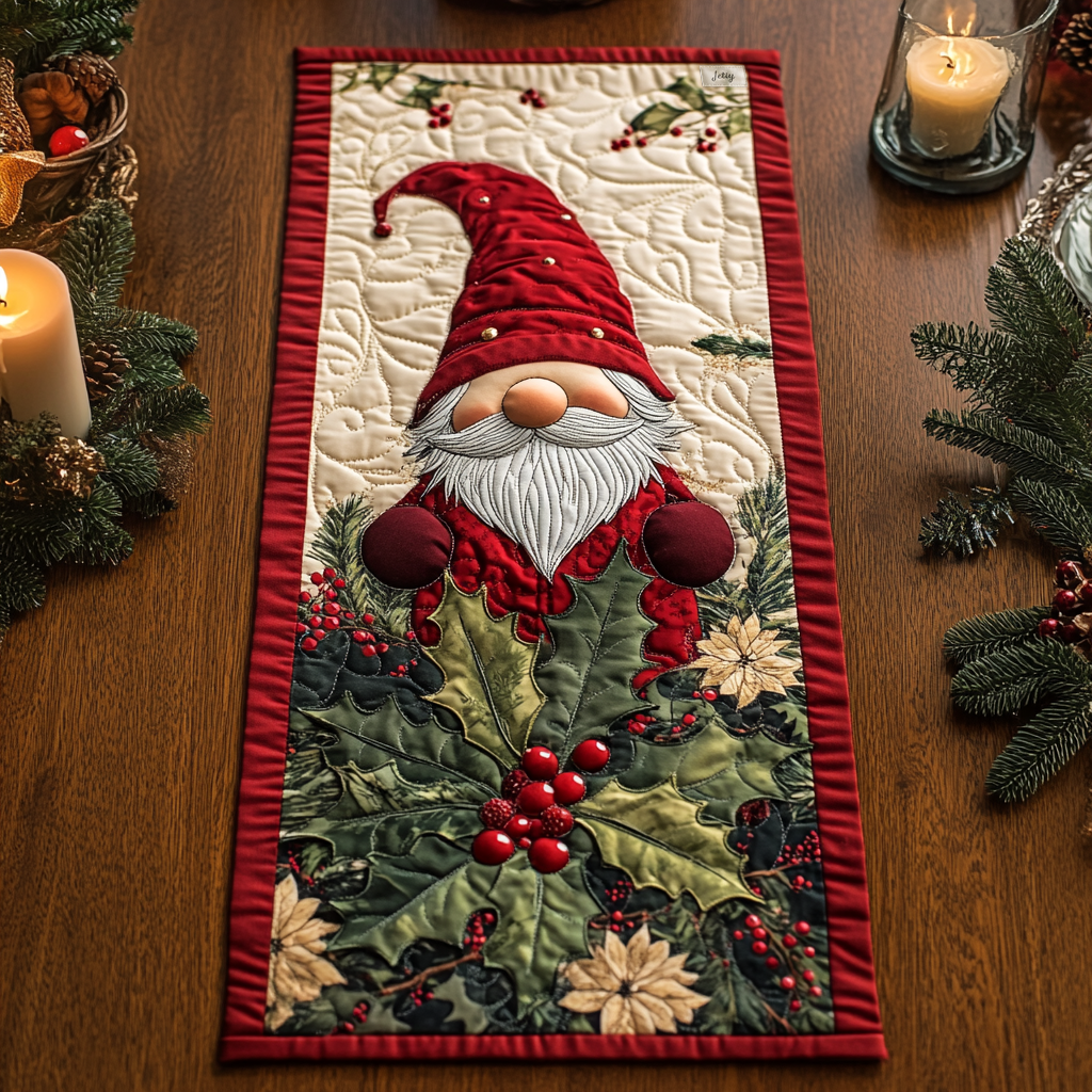 Gnome Glow Quilted Table Runner NCU0VH454