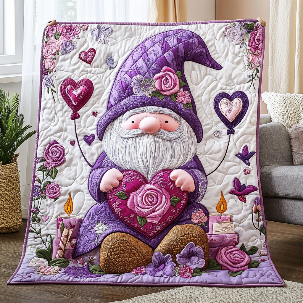 Gnome Heartfelt Quilted Blanket NCU0VH1359