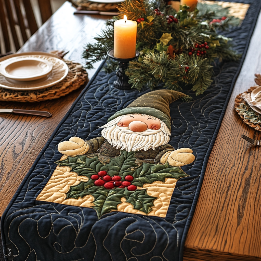 Gnome Noel Quilted Table Runner NCU0VH460