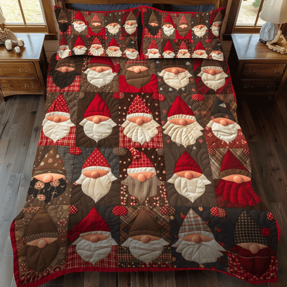 Gnome for the Holidays 3-Piece Quilted Bedding Set NCU0DV201