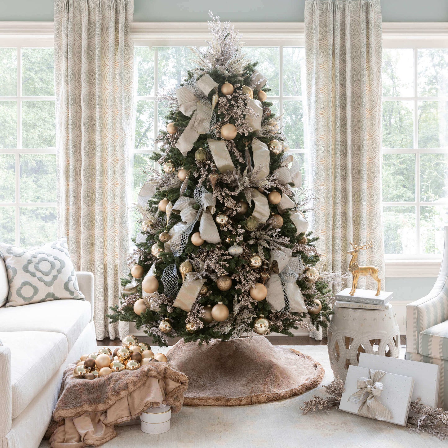 48" King Granite Faux Fur Tree Skirt