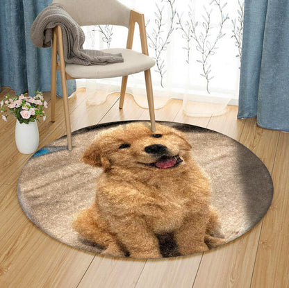 Golden Retrieve BL310743T Round Area Rug