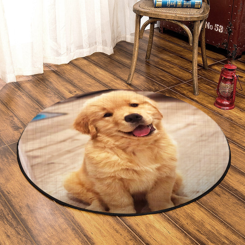 Golden Retrieve BL310743T Round Area Rug