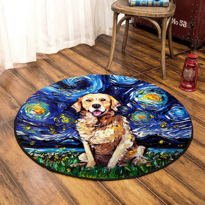 Golden Retriever DD160821RR Round Area Rug