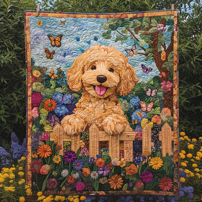 Golden Doodle Charm Quilted Blanket NCU0PT3082