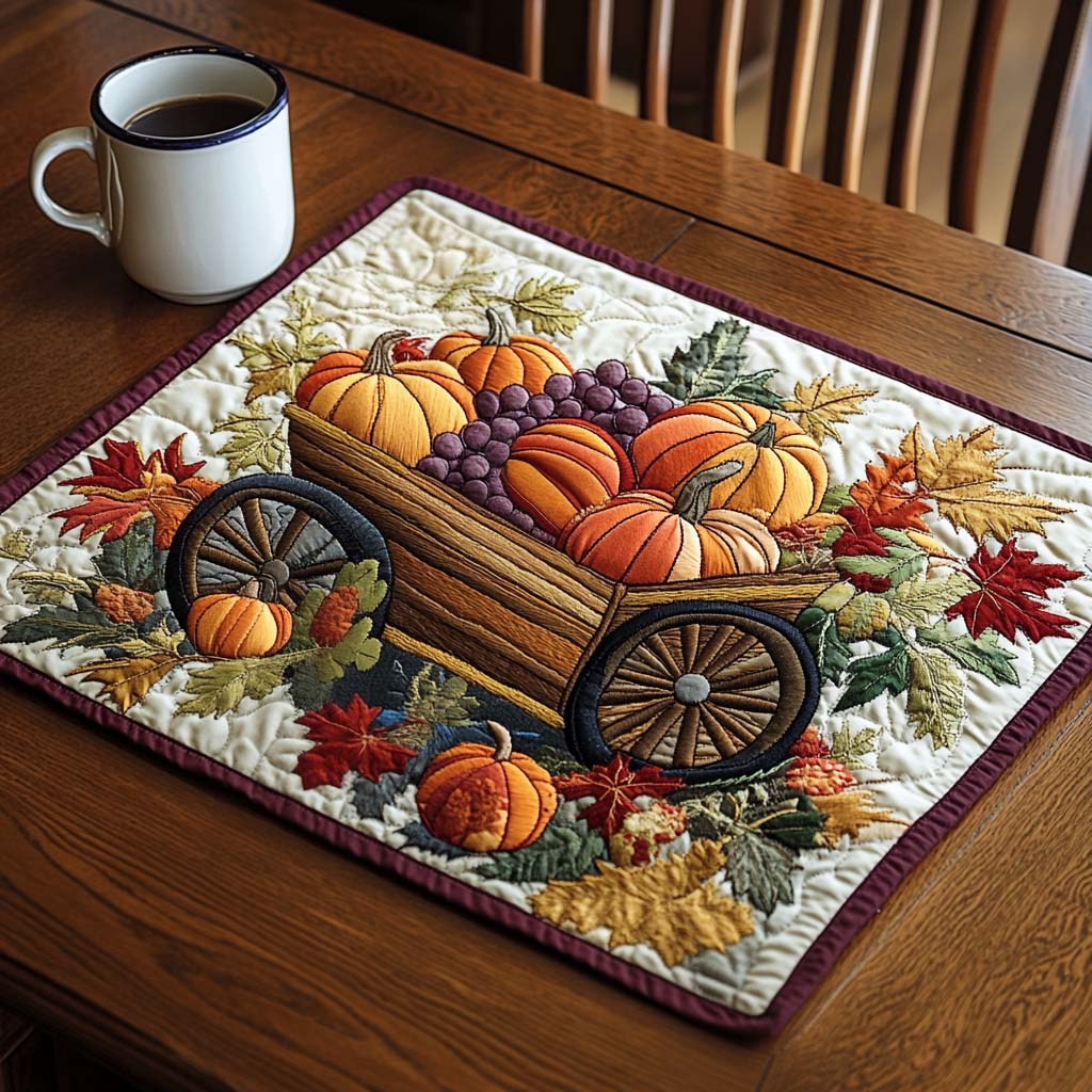 Golden Gourd Quilted Placemat NCU0NT1433