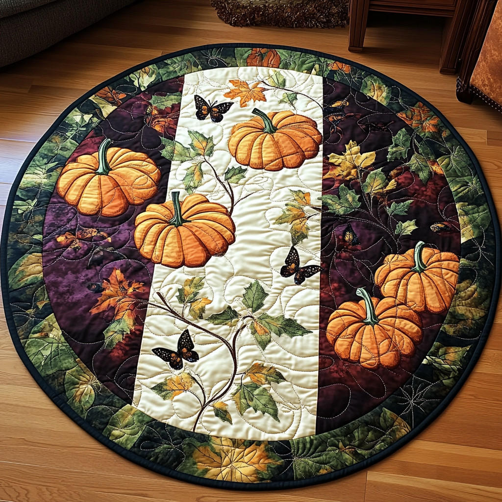 Golden Harvest Quilted Round Mat NCU0TL1369