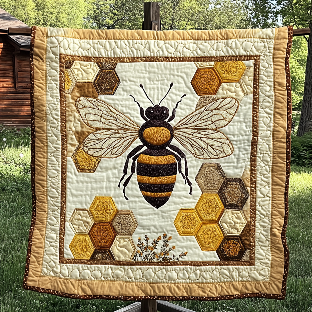 Golden Hive Quilted Blanket NCU0DK2257