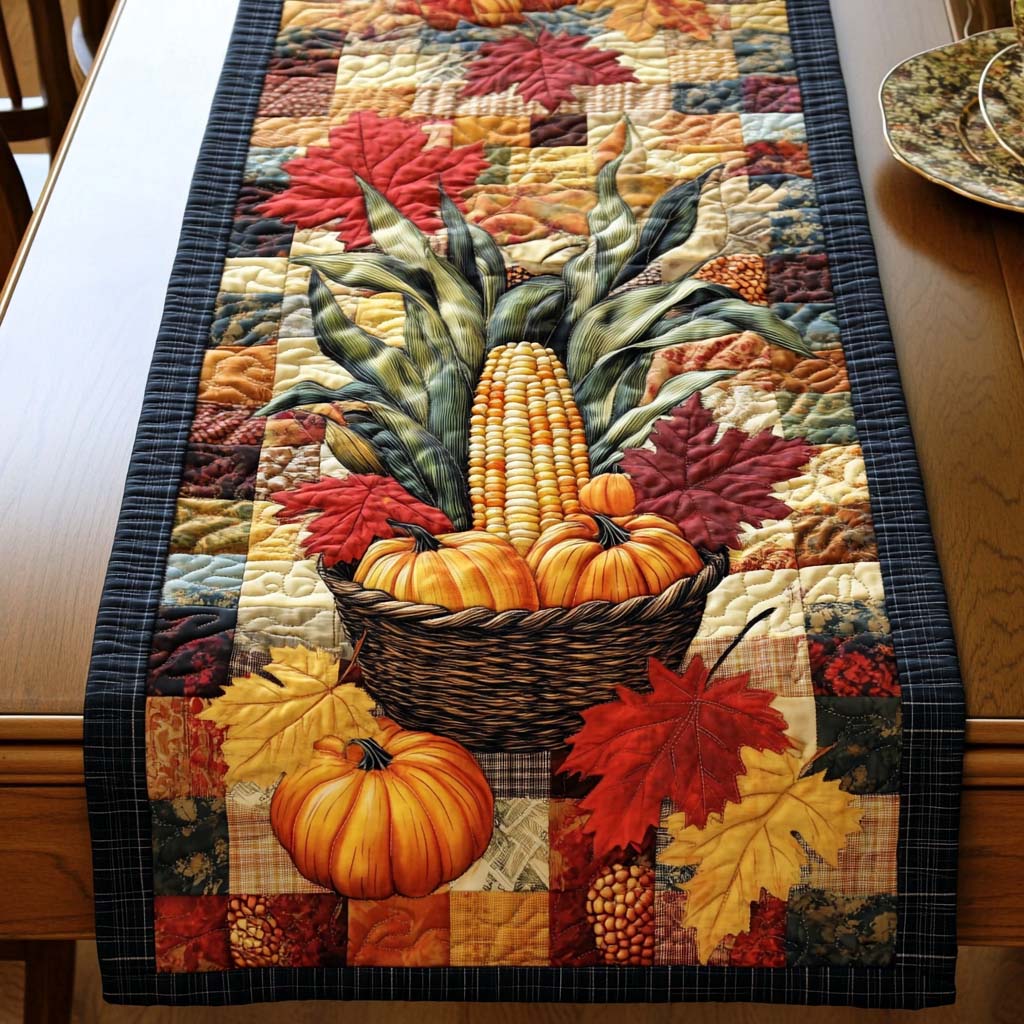 Golden Maize Quilted Table Runner NCU0NT1198