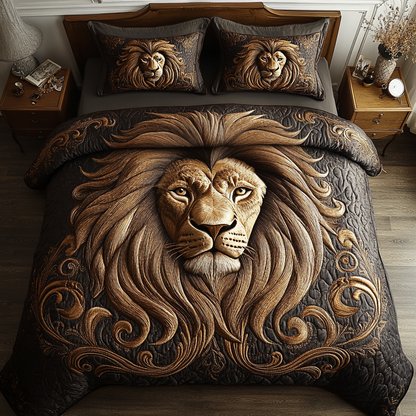 Golden Mane Quilted Bedding Set NCU0DV2483