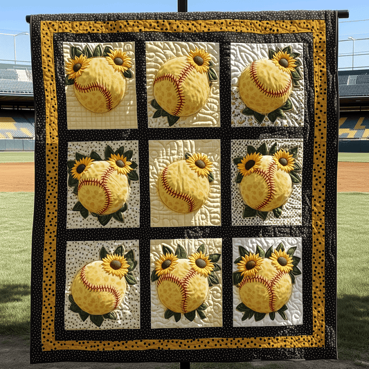 Golden Stitch Softball Quilted Blanket NCU0TH1494