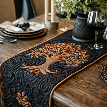 Golden Veins Quilted Table Runner NCU0DV2222