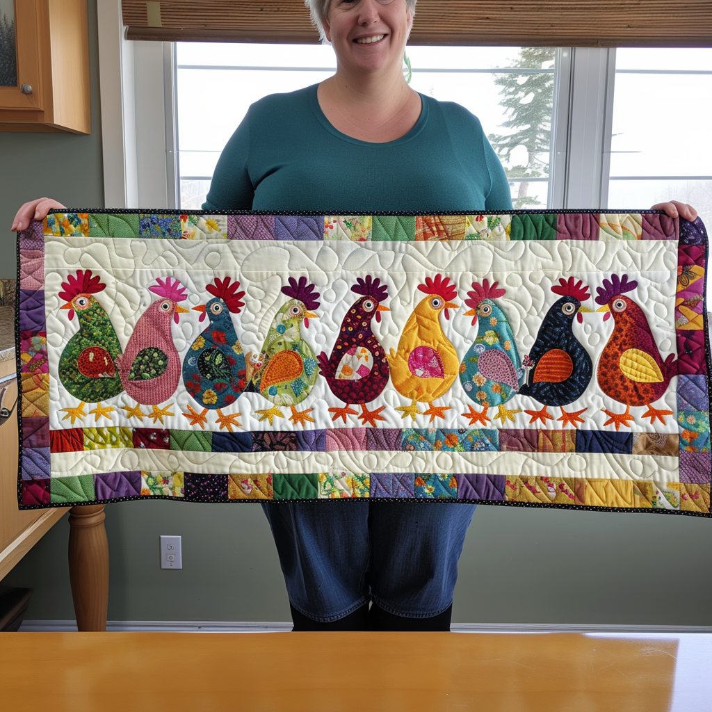 Chicken Quilted Table Runner NCU0VT01