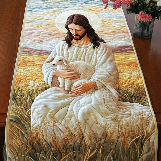 Graceful Lamb Quilted Table Runner NCU0VL794