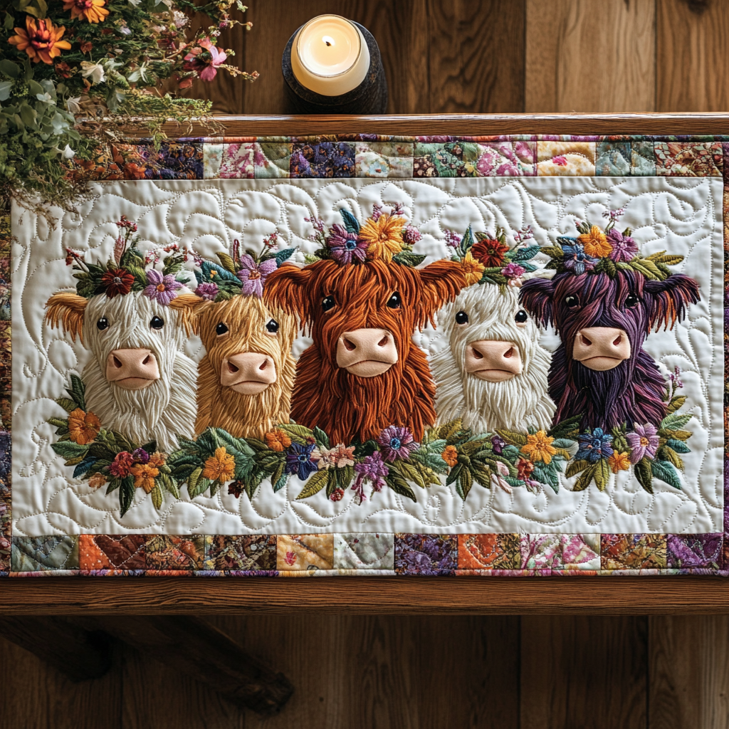 Grazing Beauties Quilted Table Runner NCU0VH1834