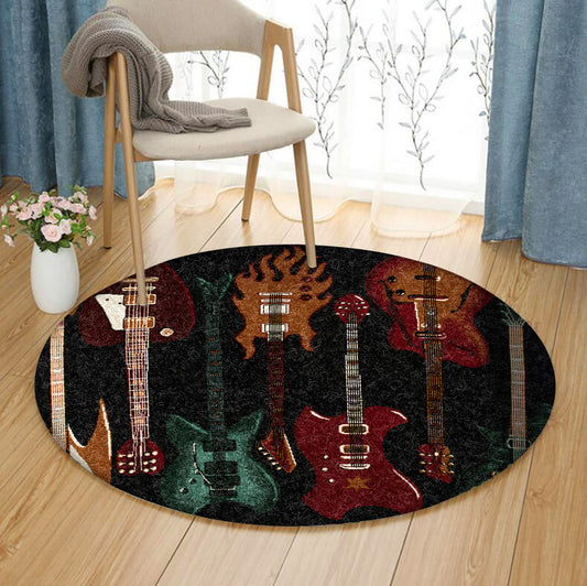 Guitar CLA100814 Round Area Rug