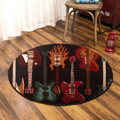 Guitar CLA100814 Round Area Rug