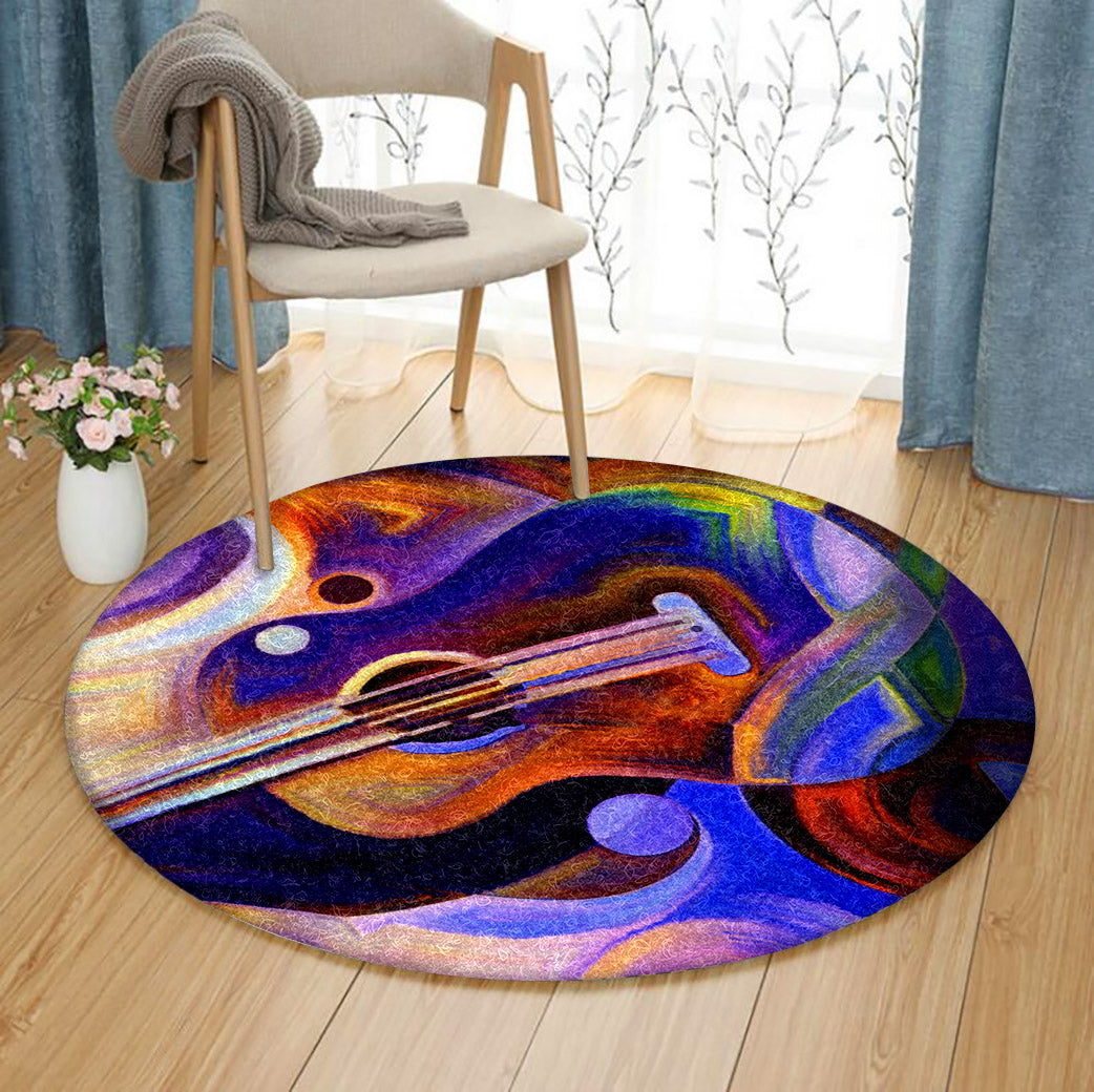 Guitar CLA150807RR Round Area Rug