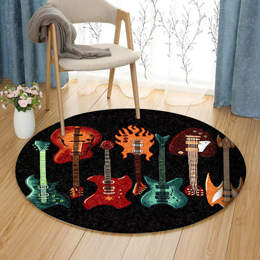 Guitar CLM280816TM Round Area Rug