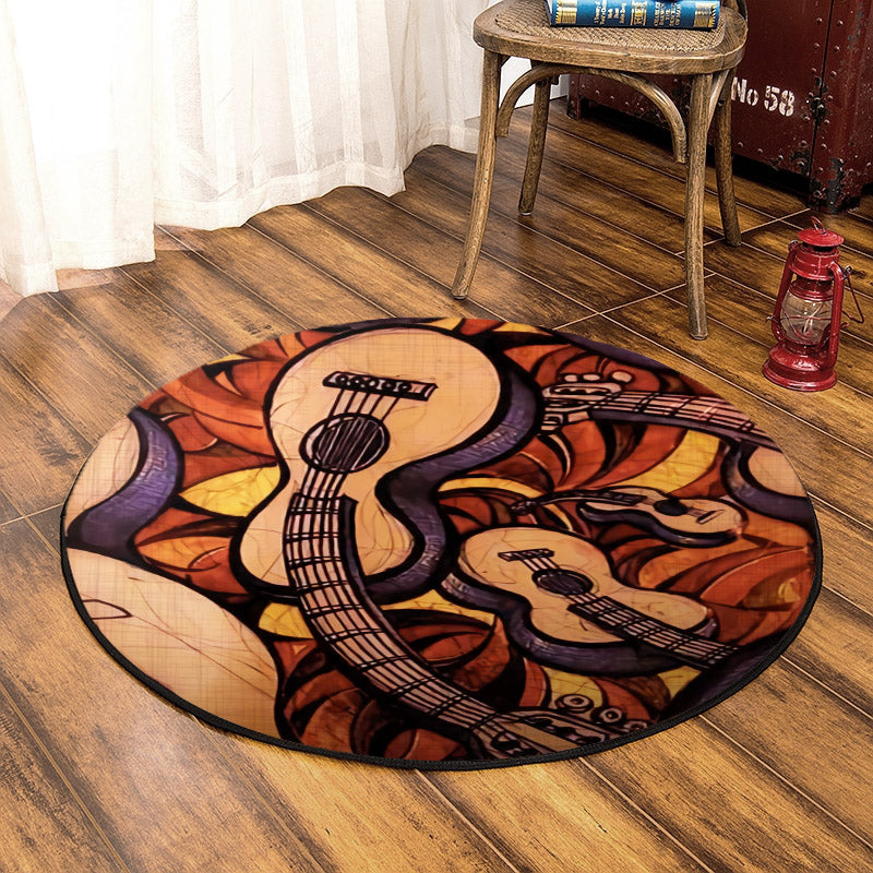 Guitar DD230809RR Round Area Rug